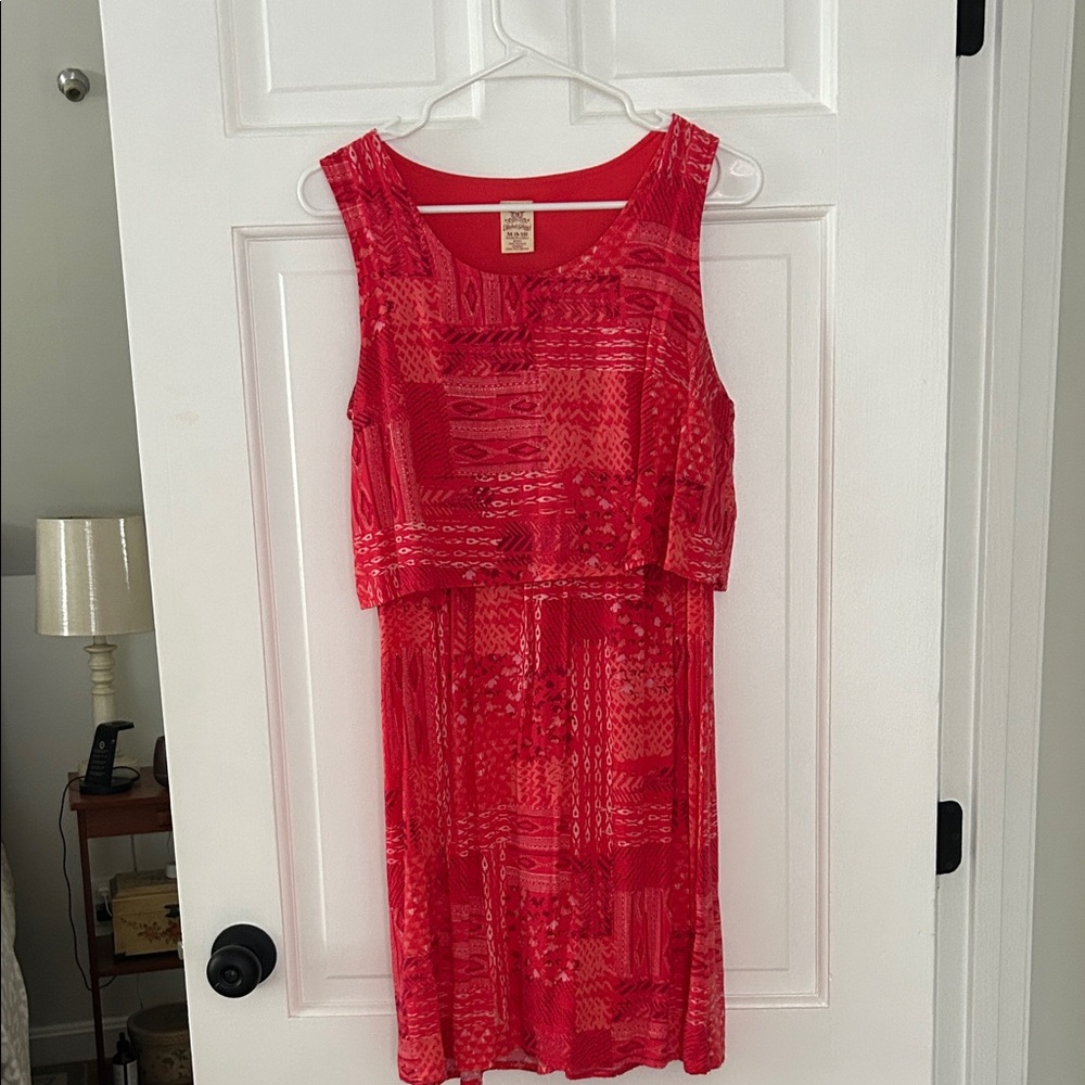 Faded Glory Vibrant Red Midi Dress